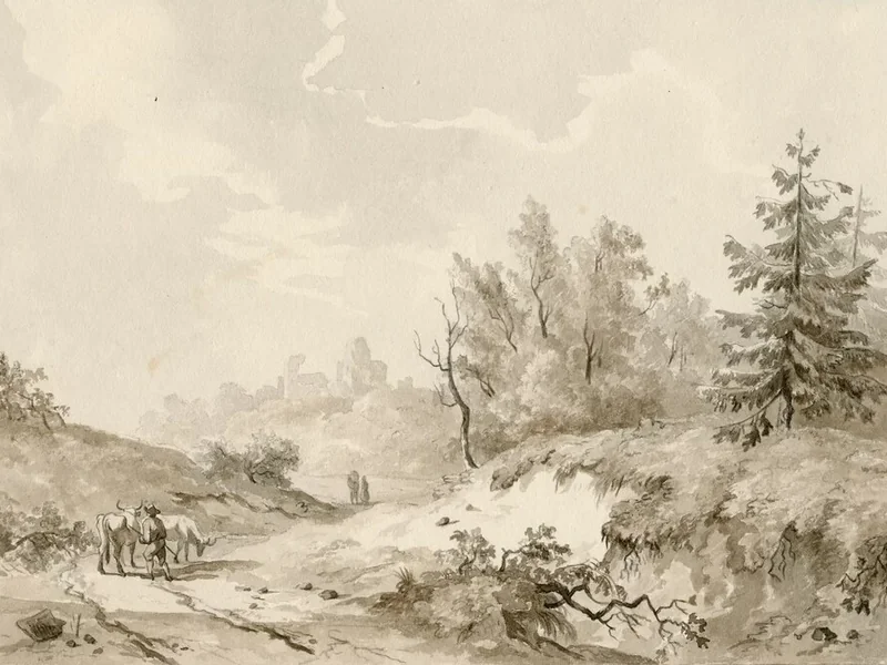 1813-Ferdinand Hendrik Sijpkens - Pastore in terreno collinare